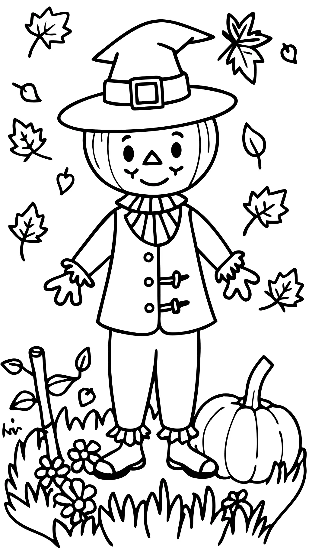 free printable scarecrow coloring pages